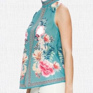 Beautiful Sleeveless Blouse Large Floral S M L